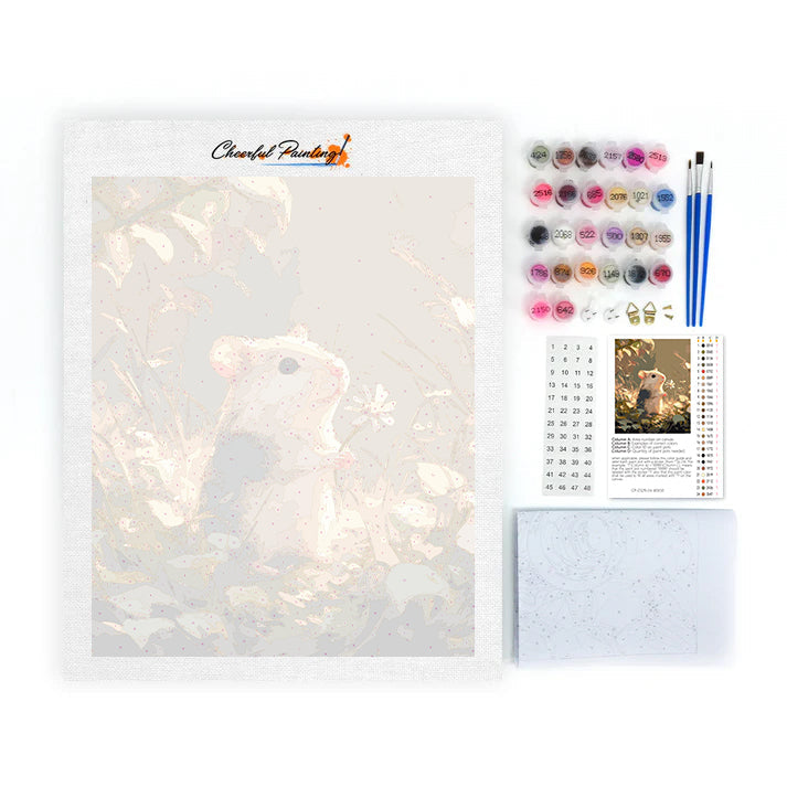 Flores y ratón - Pintar por números