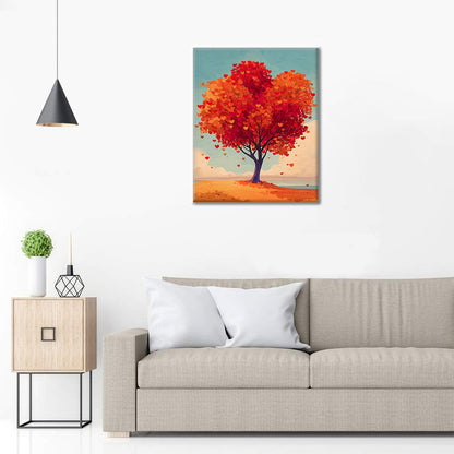 Árbol en forma de corazón - Pintar por números