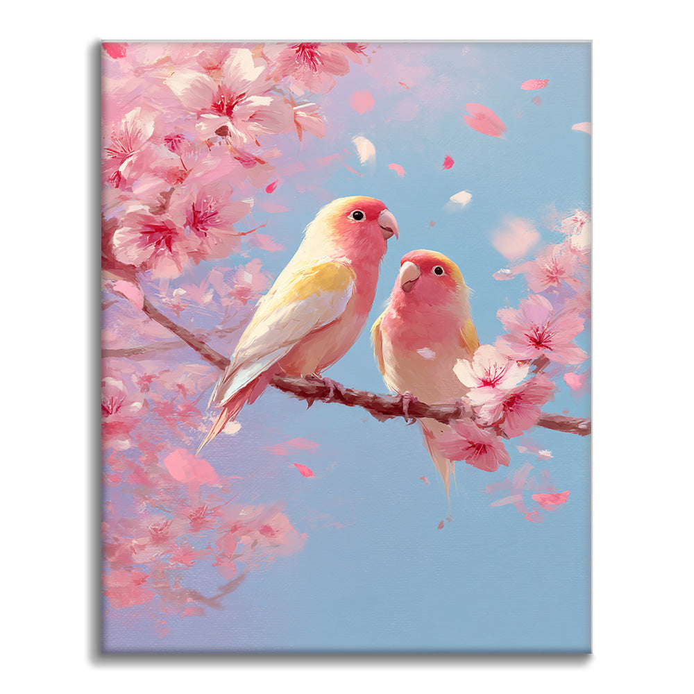 Agapornis de primavera - Pintar por números