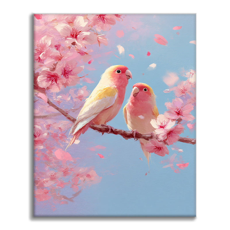 Agapornis de primavera - Pintar por números