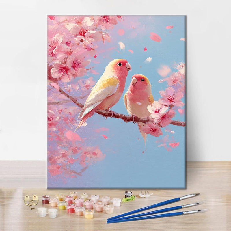 Agapornis de primavera - Pintar por números