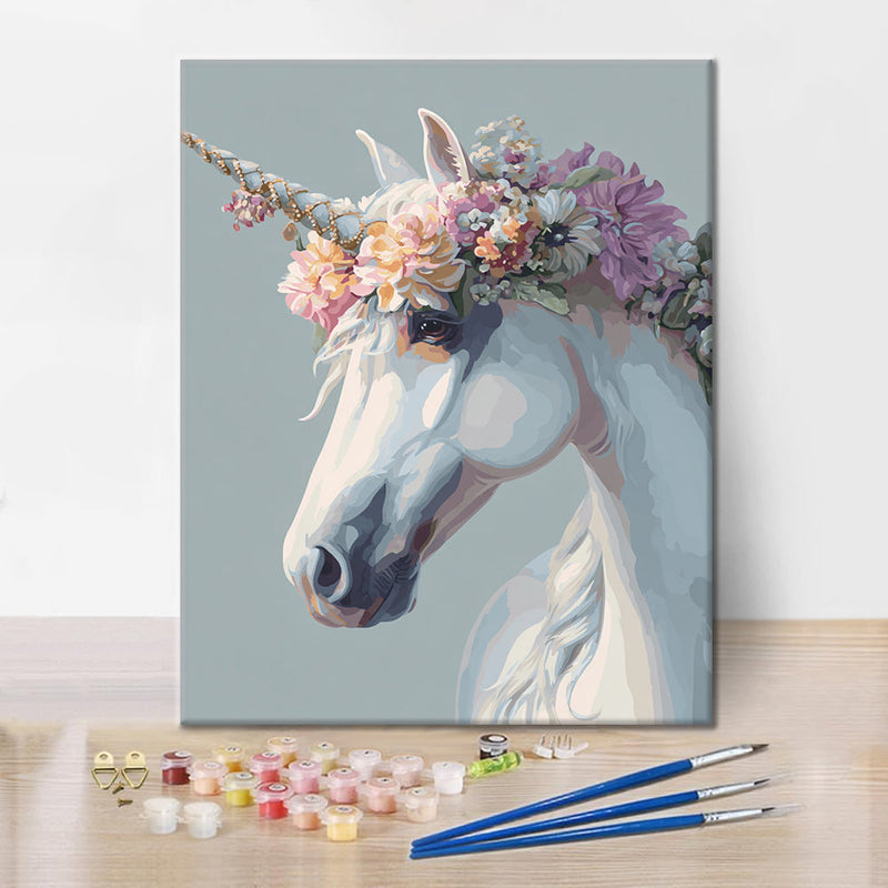 Unicornio blanco - Pintar por números