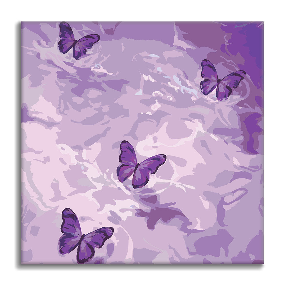 Paisaje onírico violeta - Mini pintura por números