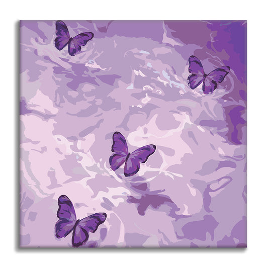 Paisaje onírico violeta - Mini pintura por números