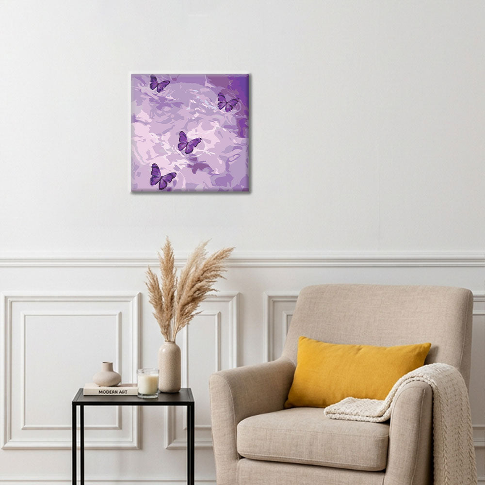 Paisaje onírico violeta - Mini pintura por números