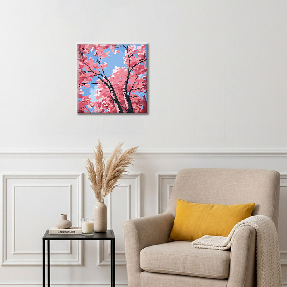 Cielo de flores de cerezo - Mini pintura por números