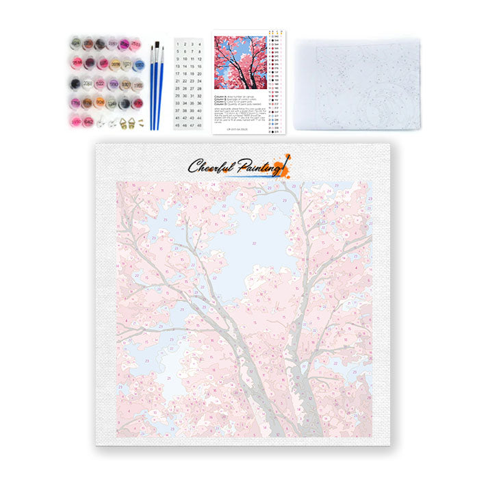 Cielo de flores de cerezo - Mini pintura por números