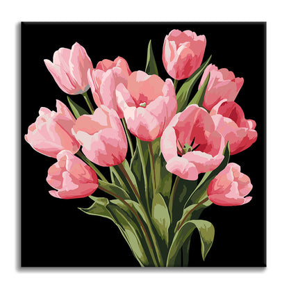 Tulipanes de Medianoche - Mini Pintura por Números