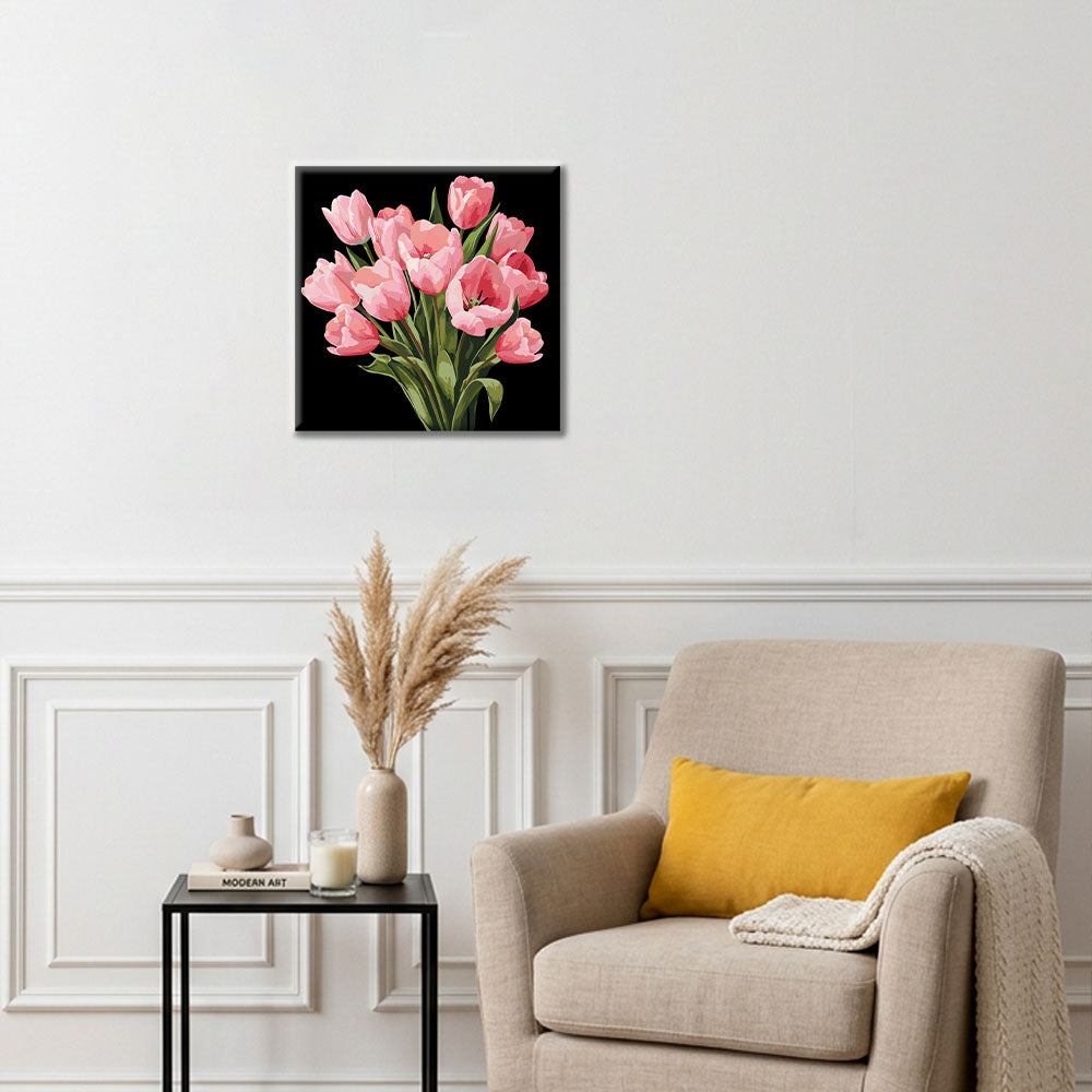 Tulipanes de Medianoche - Mini Pintura por Números