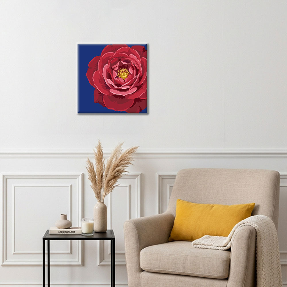 Rojo carmesí y azul celeste - Mini pintura por números