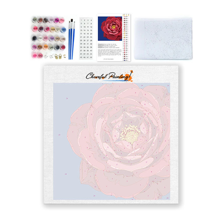 Rojo carmesí y azul celeste - Mini pintura por números