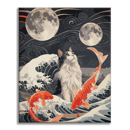 Felinos y la marea - Pintura por números