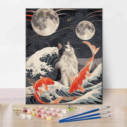 Felinos y la marea - Pintura por números