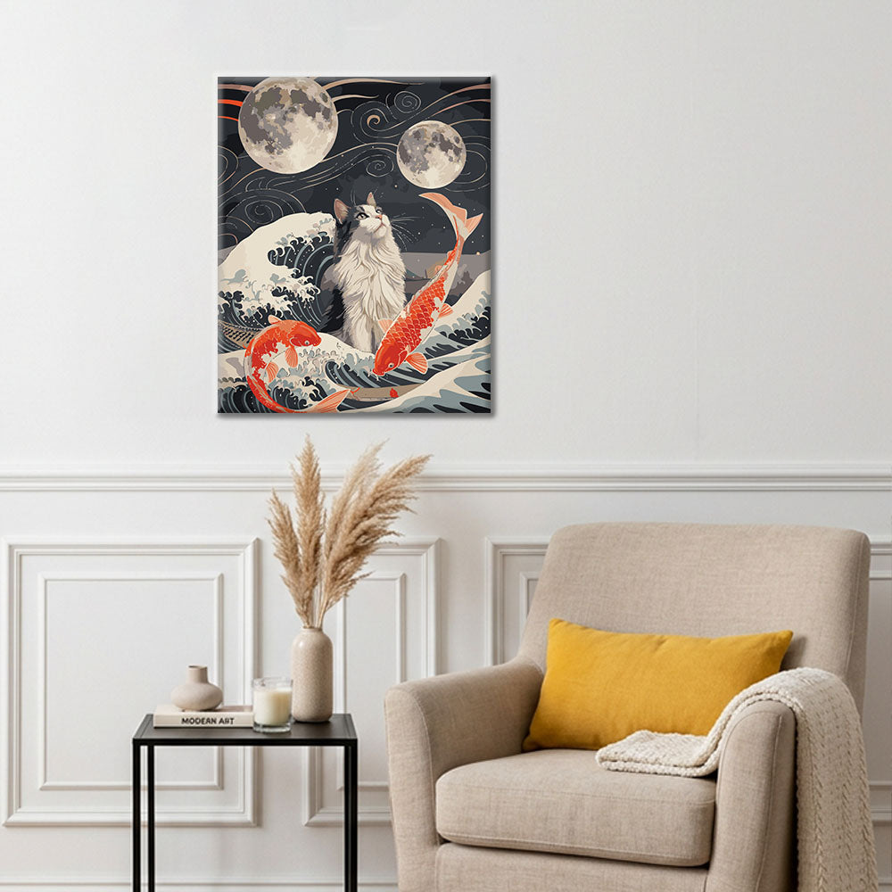 Felinos y la marea - Pintura por números