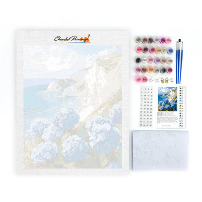 Hortensias junto al mar - Pintura por números