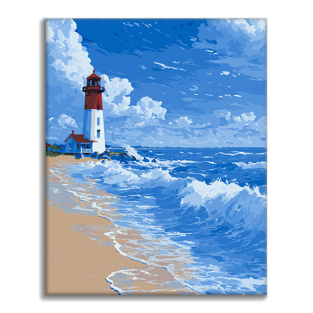 Faro - Olas - Pintura por números
