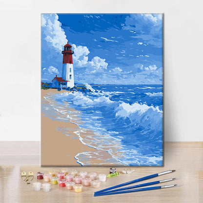 Faro - Olas - Pintura por números