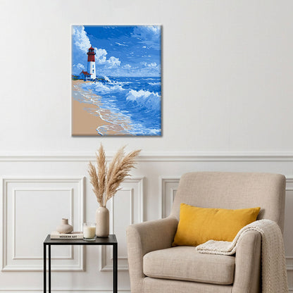 Faro - Olas - Pintura por números