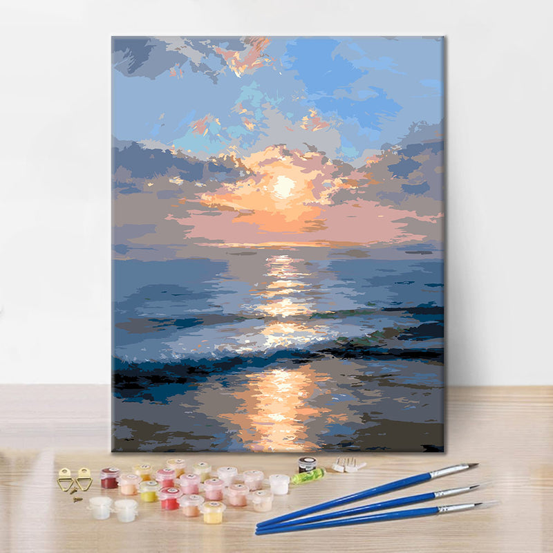Amanecer en el océano - Pintura por números