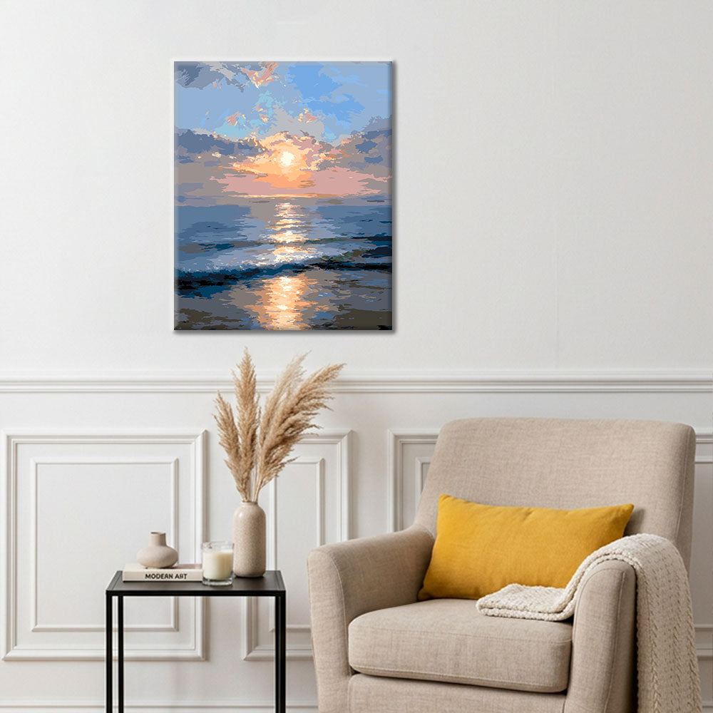 Amanecer en el océano - Pintura por números