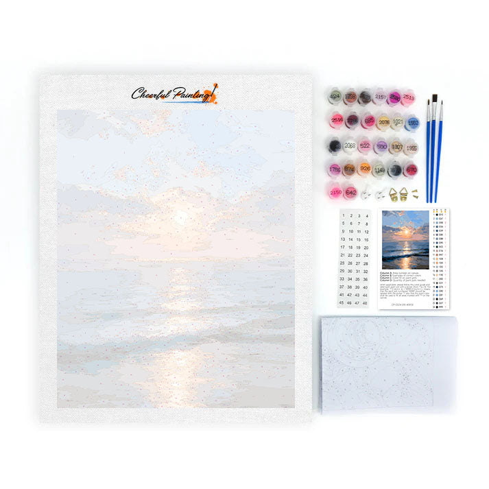 Amanecer en el océano - Pintura por números