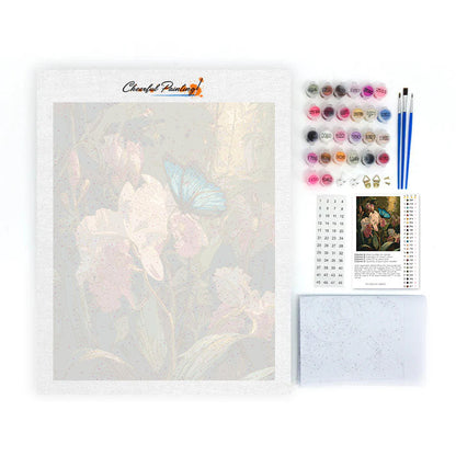 Orquídeas y mariposas - Pintura por números