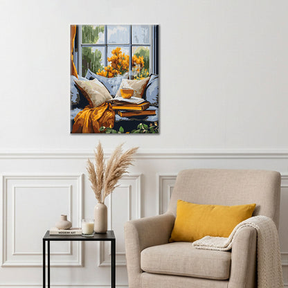 Día lluvioso fuera de la ventana - Pintura por números