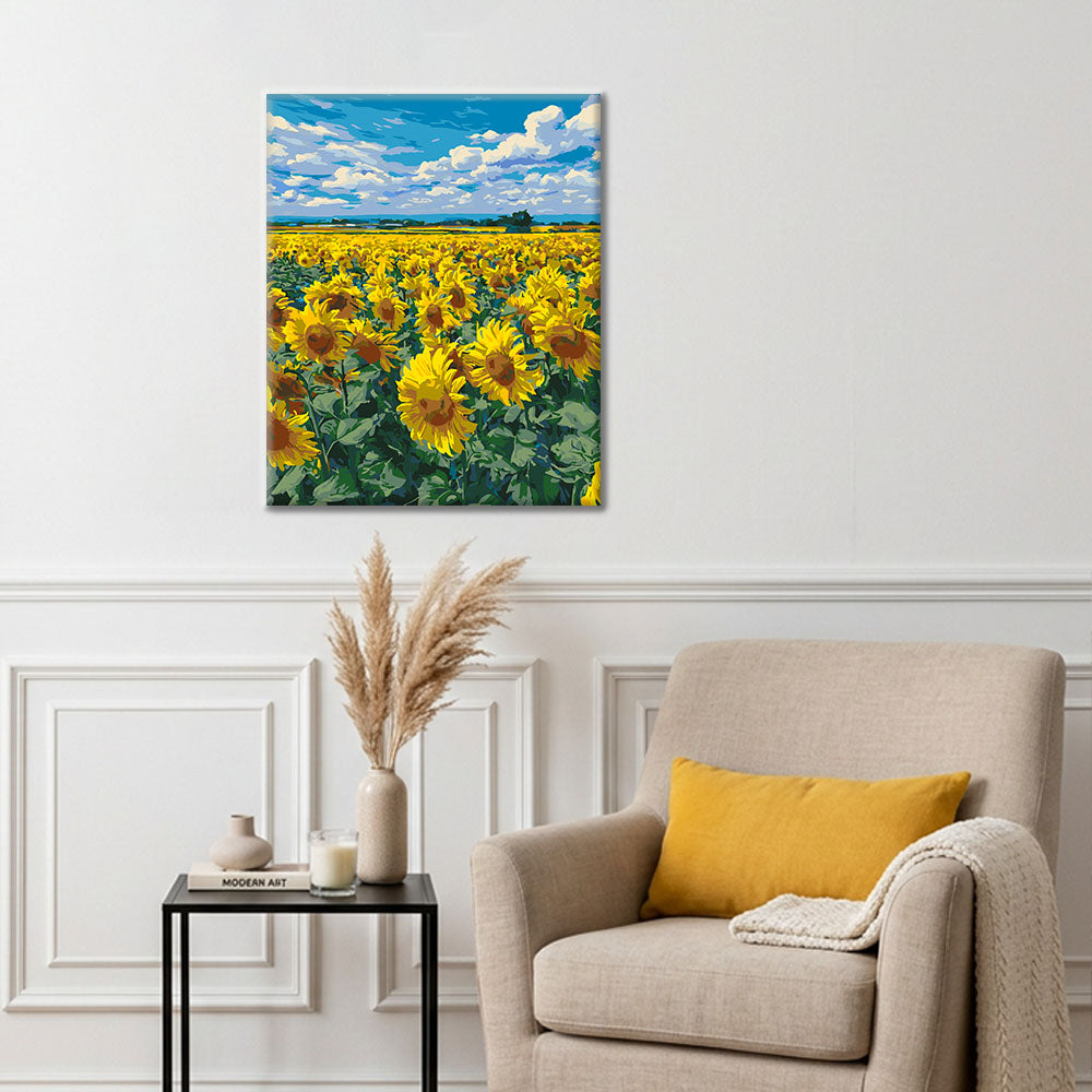 Campo de girasoles - Pintura por números