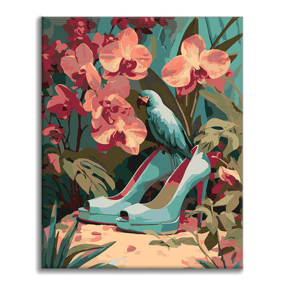 Los tacones altos azules - Pintura por números