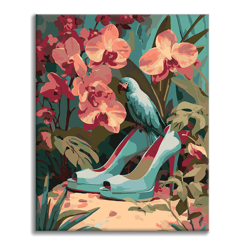 Los tacones altos azules - Pintura por números