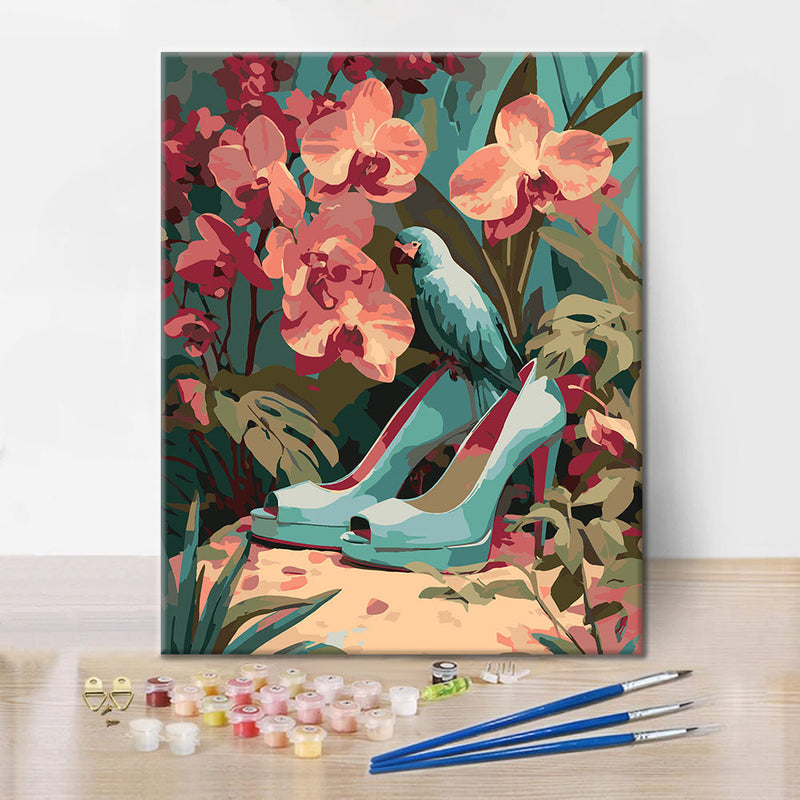 Los tacones altos azules - Pintura por números