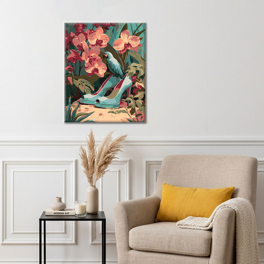 Los tacones altos azules - Pintura por números