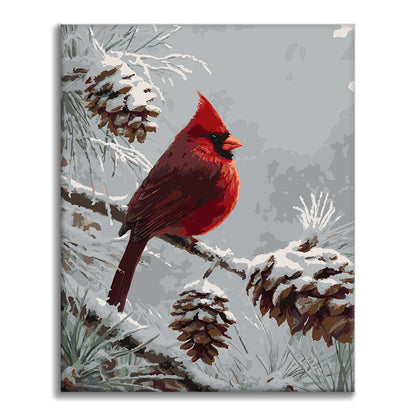 Cardenal de invierno - Pintura por números