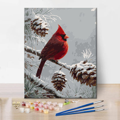 Cardenal de invierno - Pintura por números