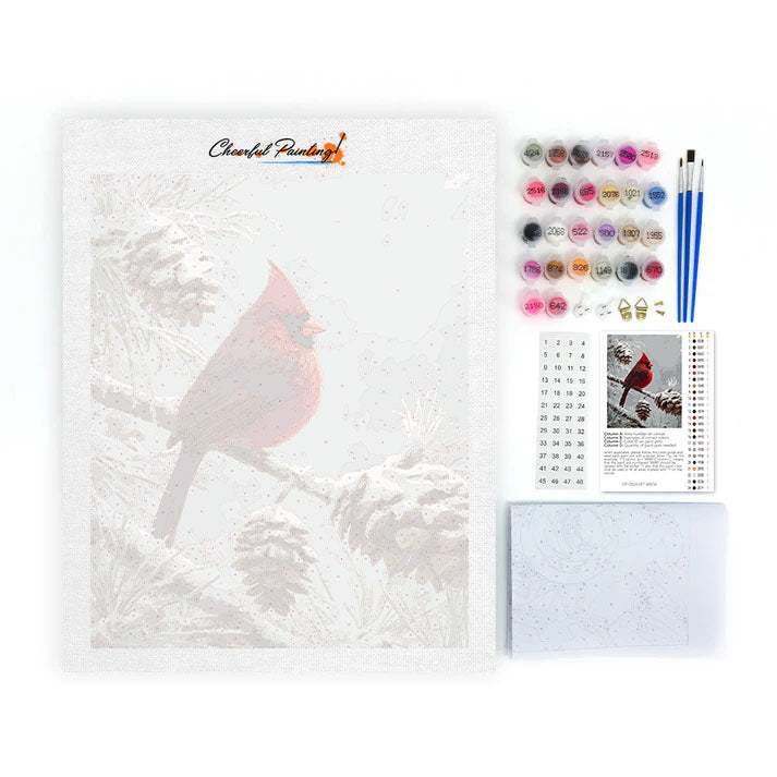 Cardenal de invierno - Pintura por números