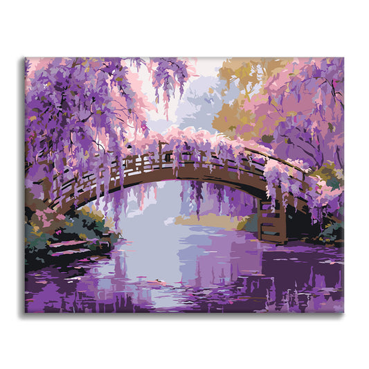 Tranquilidad de Glicinias - Pintura por Números