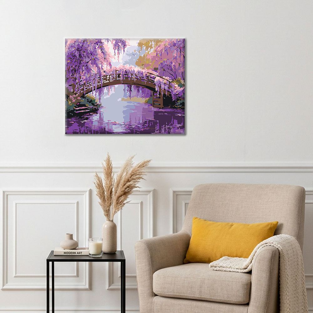 Tranquilidad de Glicinias - Pintura por Números