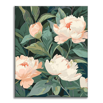Peonía Art Nouveau - Pintura por números