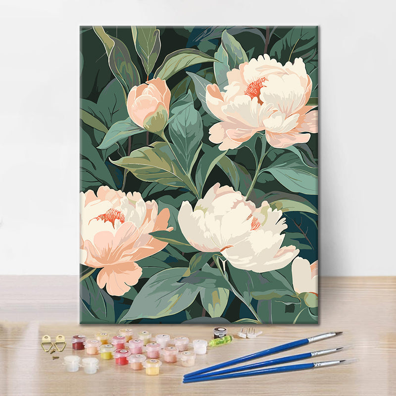 Peonía Art Nouveau - Pintura por números