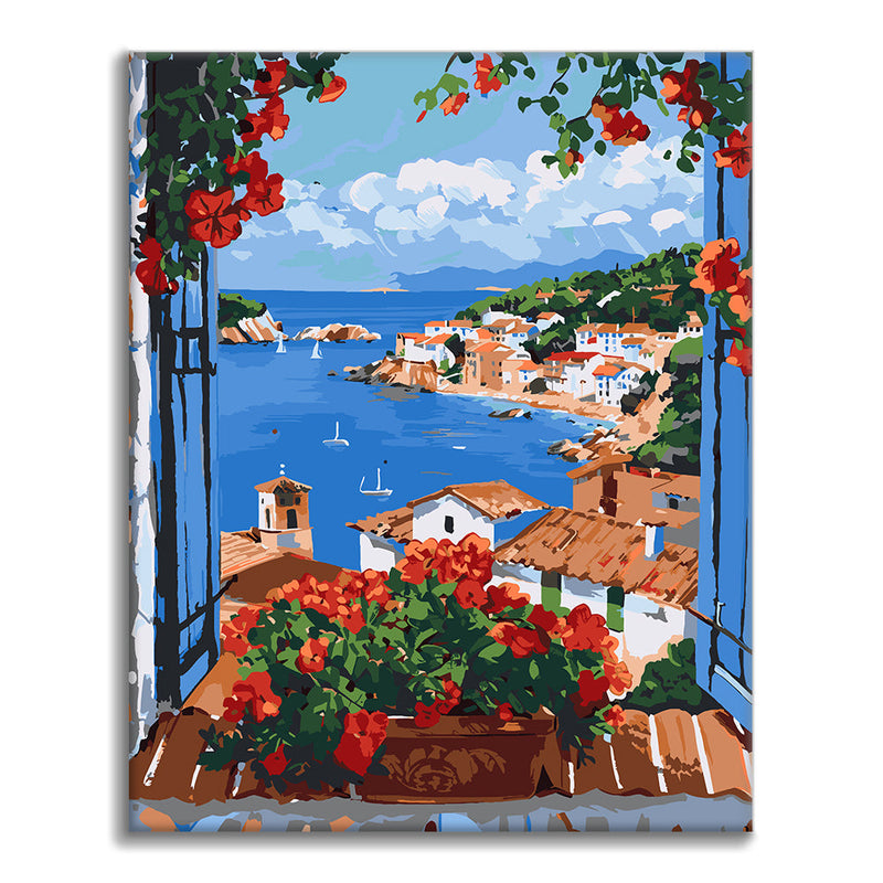 Geranios para balcón - Pintura por números