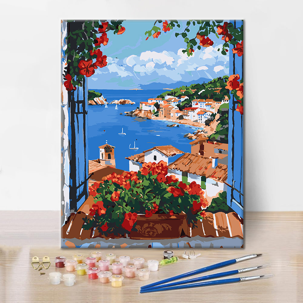 Geranios para balcón - Pintura por números