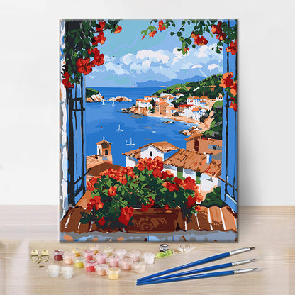 Geranios para balcón - Pintura por números