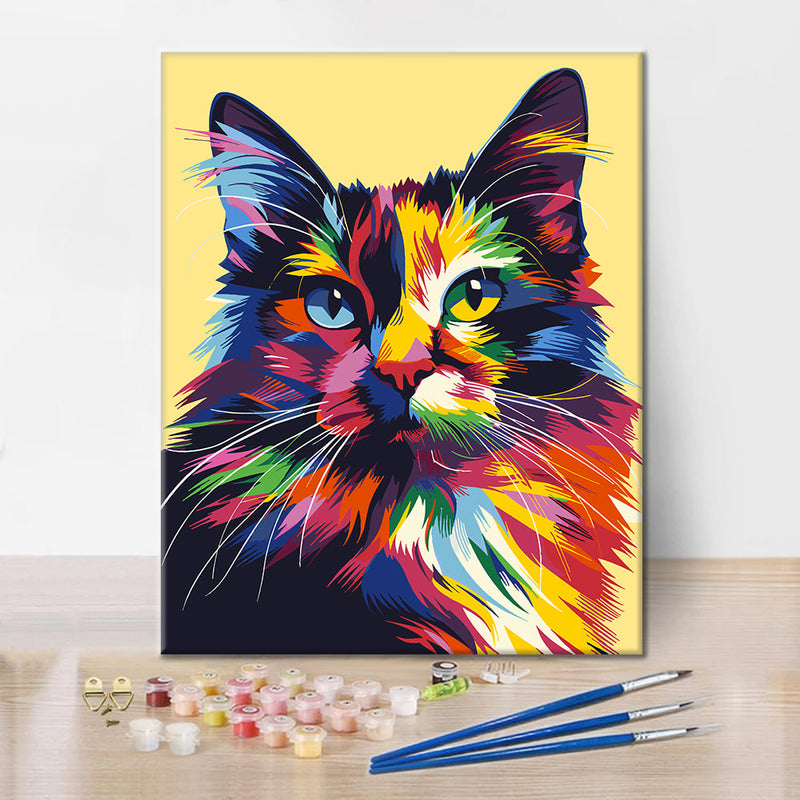 Geometría de gatos coloridos - Pinta por números