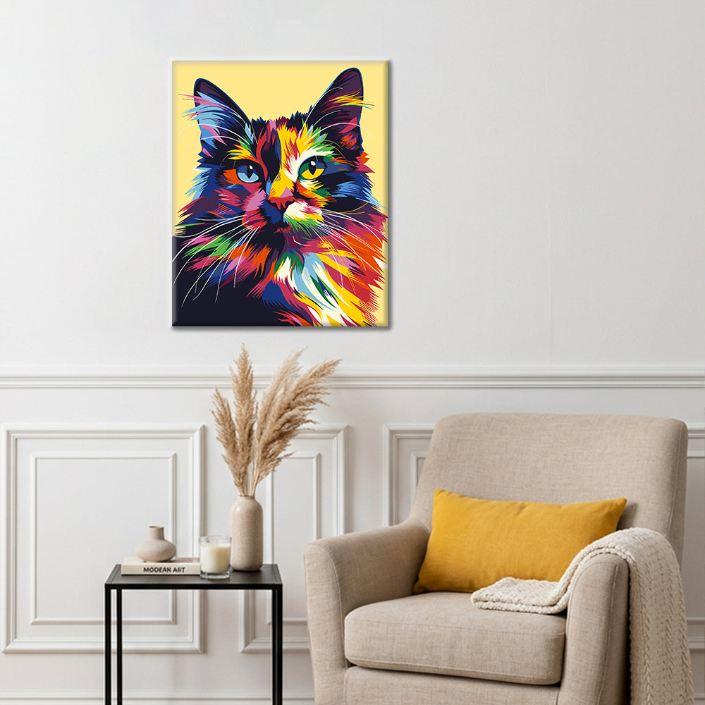 Geometría de gatos coloridos - Pinta por números