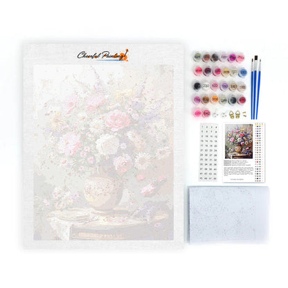 Ramo de flores en jarrón campestre - Pintura por números