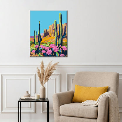 Flor de cactus del desierto - Pintura por números