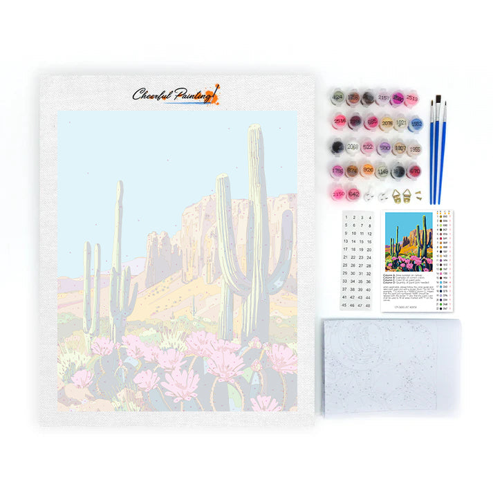 Flor de cactus del desierto - Pintura por números