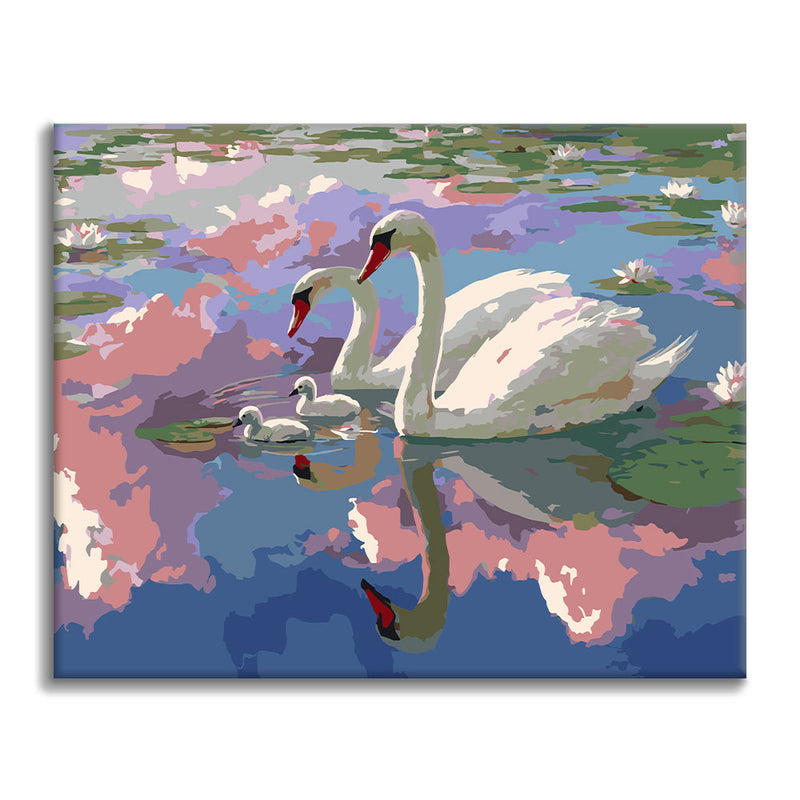 Cisnes de la laguna - Pintura por números