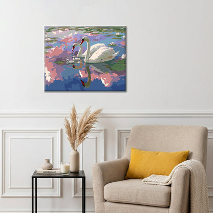 Cisnes de la laguna - Pintura por números