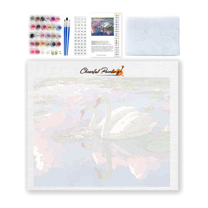 Cisnes de la laguna - Pintura por números